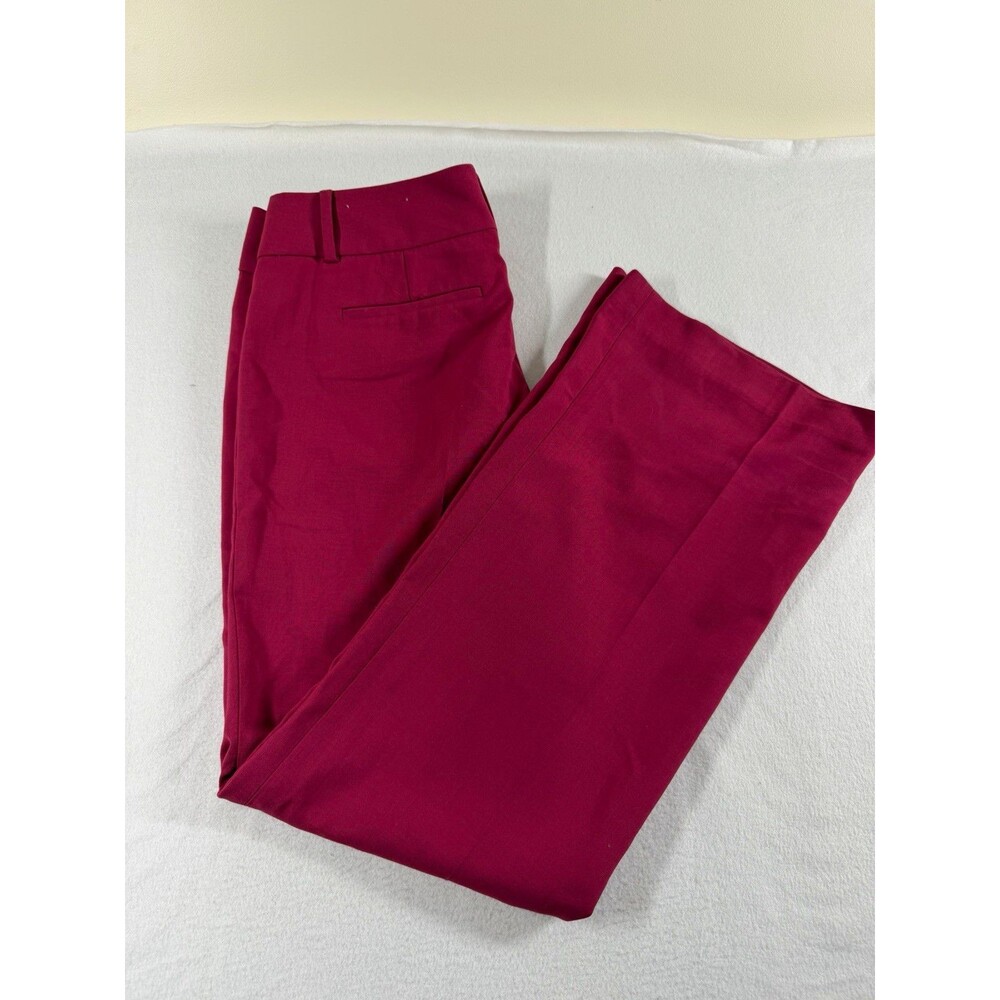 LOFT Womens Dress Pants Size 6 Pink Solid Flat Front Regular Inseam 30" 540